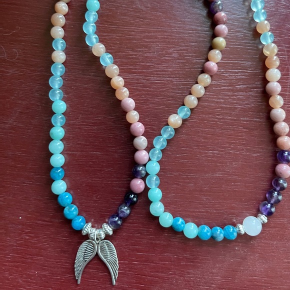 HEALING RECOVERY Angel wings gemstone mala - Picture 8 of 12
